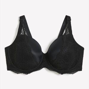 Deesse Lingerie Black Underwire Balconette Bra With Lace Size 42B